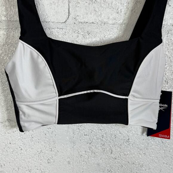 Reebok Long Line Color Block Bralette, Black, Small - Picture 2 of 6